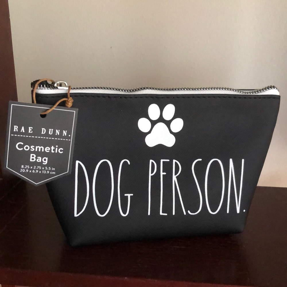Rae Dunn DOG PERSON Cosmetic Beauty Makeup Travel Bag - Picture 2 of 5